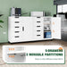 White Five-Drawer Movable Storage Cabinet For Home