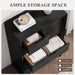 Black 6 Drawer Dresser for Bedroom, 47.4" Tall Chest of Drawers