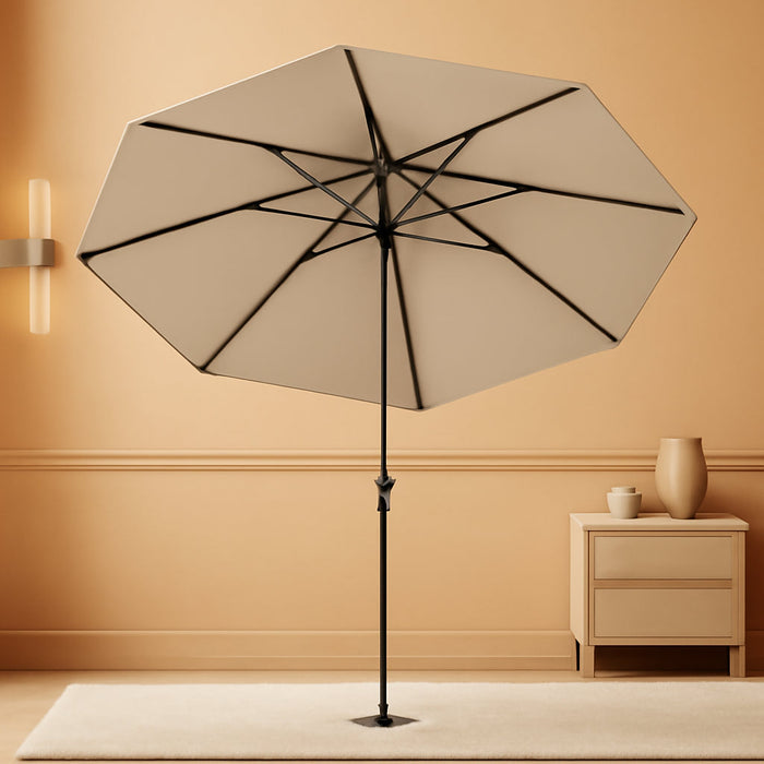 Patio Market Outdoor Table Umbrella with Push Button Tilt and Crank,Large Sun Umbrella with Sturdy Pole&Fade Resistant Canopy,Easy to Set