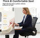 Ergonomic Office Chair with Double Seat Cushion – Mesh Desk Chair without Arms for Space Saving, Adjustable Swivel Computer Task Chair with Rocking Mode & Lumbar Support (Regular Height)