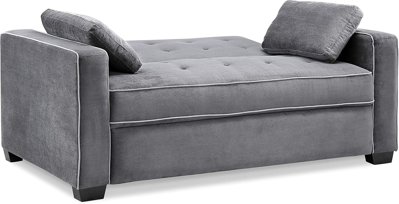 Ainsley Loveseat with Pull Out Sleeper Microfiber Charcoal Full