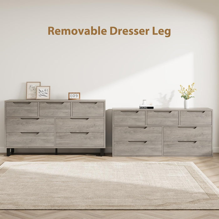 7 Dresser for Bedroom, 55" Wide Dresser Drawer with Storage