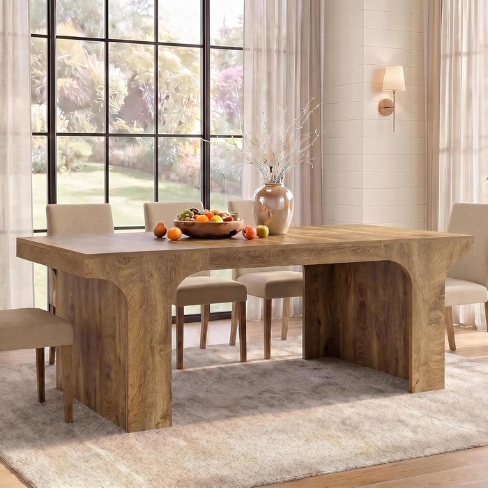 70.9Inches PremiumHandcrafted Wood Dining Table Arched Legs