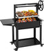 Santa Maria Grill, Argentine Parrilla Grill with Adjustable Height Grate, Wood Fire & Charcoal BBQ Grill, Large Outdoor Open Fire Grill with Storage for Patio & Backyard
