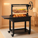 Santa Maria Grill, Argentine Parrilla Grill with Adjustable Height Grate, Wood Fire & Charcoal BBQ Grill, Large Outdoor Open Fire Grill with Storage for Patio & Backyard
