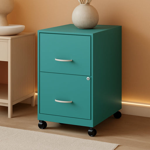 LYS SOHO File/File Mobile Cabinet, Teal