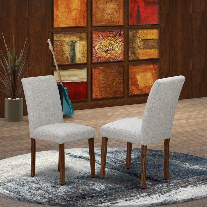 ABPNT35 Abbott Classic Parson Chairs - Doeskin Linen Fabric Padded Dining Chairs, Set of 2, Natural