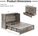 MurphyBedQueenCabinetGreyWithIntegratedUSBChargingSystem