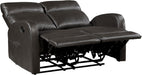 Manual Reclining Loveseat, Faux Leather Loveseat Recliner, Wall Hugger, Track Arms, Magazine Pockets, Manual Dual Recliners for Living Room/Office/Apartment, Easy Assembly, Espresso