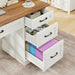 Farmhouse 47" Executive Desk, Computer Desk with Drawers and File Drawer, Workstation Computer Desk with Charging Station for Home Office,Study,Unique White.