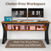 Computer Desk, 47 X 20In Computer Desk, Office Desk W/Storage, Home Office Desks for Gaming Study Writing Work, Sturdy Metal Frame, Large Legroom, Waterproof, Scratch-Resistant, Rustic Brown