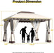 Outdoor Patio Gazebo 10×13 Heavy Duty Gazebos with Mosquito Netting & Double Roof Metal Steel Frame Canopy Gazebo Tent Shelter for Patio Lawn Backyard Garden