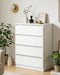 White 4 Drawer Dresser - Modern Chest of Drawers for Bedroom, Small Wood Dressers with Storage, Cut-Out Handles, Anti-Tipping, Living Room, Hallway, Entryway, Home Office