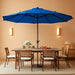 15FT Outdoor Patio Umbrella with Crank, Large Rectangular Market Umbrella, Double-Sided Outdoor Umbrellas with Cross Base & Sandbag for Porch, Lawn, Pool, Backyard, Royal Blue