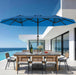 15FT Outdoor Patio Umbrella with Crank, Large Rectangular Market Umbrella, Double-Sided Outdoor Umbrellas with Cross Base & Sandbag for Porch, Lawn, Pool, Backyard, Royal Blue