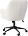 Rayna Swivel Task Chair with Flared Arms for Home Office in White Boucle with Oil Rubbed Bronze Frame