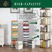 5Tier Rotating Bookshelf, 360 ° Display Stackable Spinning Bookshelf Tower,Round Space Saving Tall Floor Standing Swivel Bookcase Corner Storage Organizer for Bedroom/Living Room/Office，Gold