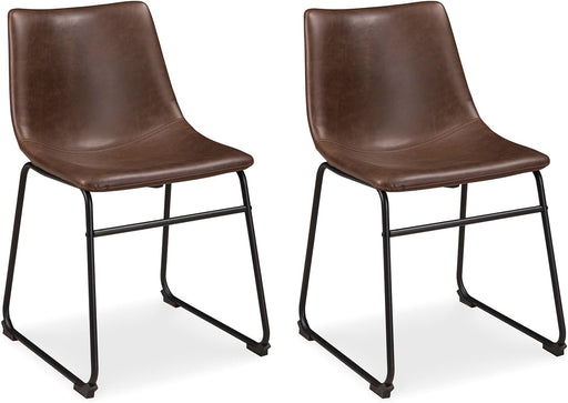 Mid Century Centiar 18.75" Dining Bucket Chair, 2 Count, Black and Brown