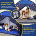 Twin Bed Tent Canopy, Space Indoor Blackout Privacy Toddler Bed Tent for Kids with Light, Portable Sleeping Floor Kids Playhouse (Blue)