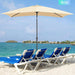6.5 Rectangular Patio Umbrella Rectangle Outdoor Table Umbrella Beige