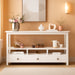 Vintage White Console Table with Storage Drawers