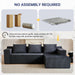 Modular Contemporary Sectional Sofa Right Facing Grey