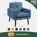 Blue Mid Century Upholstered Fabric Accent Armchair