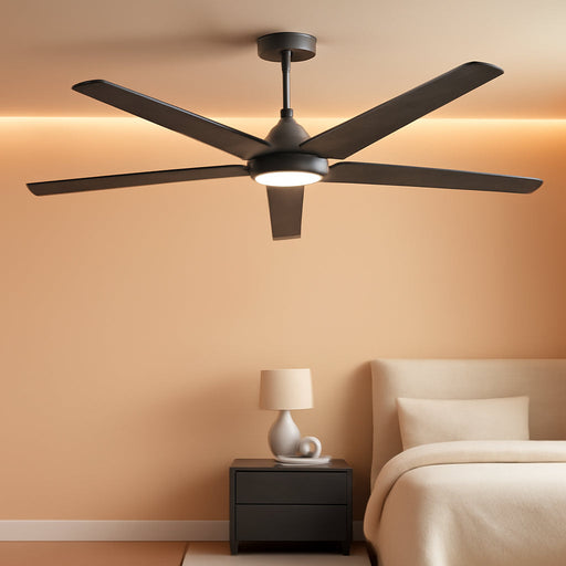 62 Inch Ceiling Fans with Lights and Remote, Black Indoor/Outdoor Ceiling Fan with 6 Speed, Reversible DC Motor, 3CCT, Dimmable, Noiseless Modern Ceiling Fan for Bedroom, Living Room, Patio