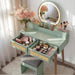 Mint Bohochic Rattan Vanity Desk Illuminated Mirror