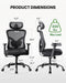 Ergonomic Office Chair with Lumbar Support and 2D Headrest