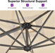 Patio Umbrella with Base 9' X 11.5' 360° Rotation Control Beige