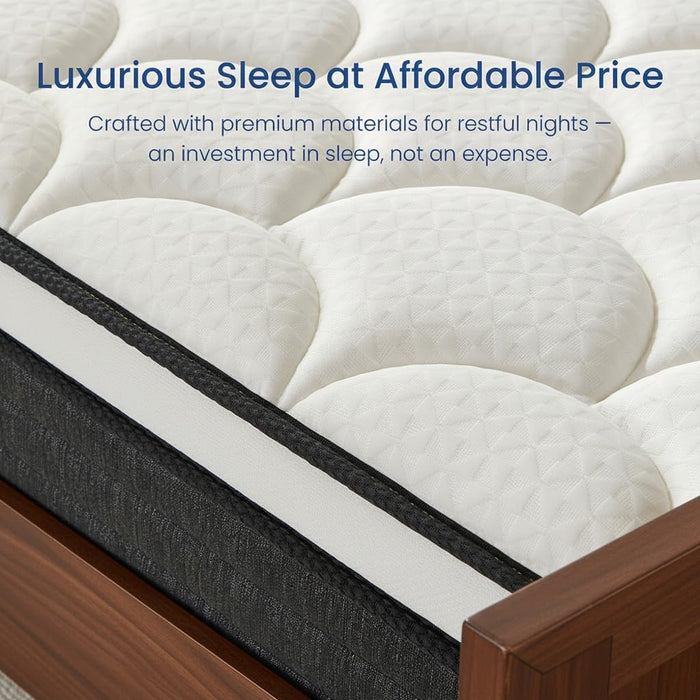 Full Size Mattress 10 Inch in a Box, Hybrid Mattresses Full Medium Firm Bed