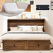 Barnwood Murphy Bed Cabinet Featuring Charging Station