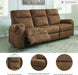 Edenwold Contemporary Faux Leather Manual Reclining Sofa, Dark Brown