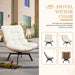 Swivel Wicker Chair PE Rattan Chair with Cushion, Oversized Patio Lounge Chair for Outdoor, Indoor, Balcony, Backyard, Garden, Living Room, Beige
