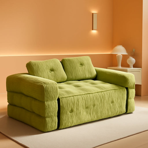 Foldable L Shaped Sleeper Sofa EmeraldGreen Deluxe