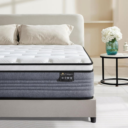 Queen Mattress, 12 Inch Queen Size Mattresses, 12 Inch Hybrid Pocketed Coil Mattress in a Box with Gel Memory Foam, Medium Firm