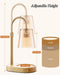 Adjustable Candle Warmer Lamp with Timer - Electric Light Wax Warming Dimmable Flameless Top Melter Heater Melting Heating Height Small Jar Candles Gifts Women Mom Birthday Home Desk Modern Decor