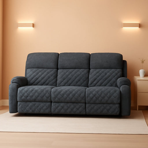Power Oversized Reclining Sofa Couch with Cup Holders, Breathable Fabric 3-Seater Electric Recliner Couches with USB and Type-C Charging Ports for Living Room, Dark Grey