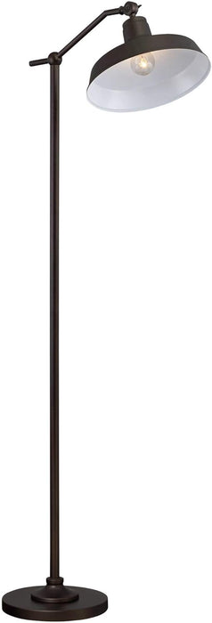 Kayne Rustic Farmhouse Floor Lamp Standing 61" Tall Satin Bronze Metal Downbridge Shade for Living Room Reading Bedroom Office House Home Decor