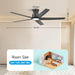 52-Inch Quiet Smart Black Ceiling Fan Brushless