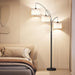 3 Lights Floor Lamp for Living Room, 78" Tall Standing Lamp with Hanging Drum Shade, Modern Arc Floor Lamps with Heavy Base, Mid Century Arched Tree Floor Lamp for Bedroom, Office, Corner