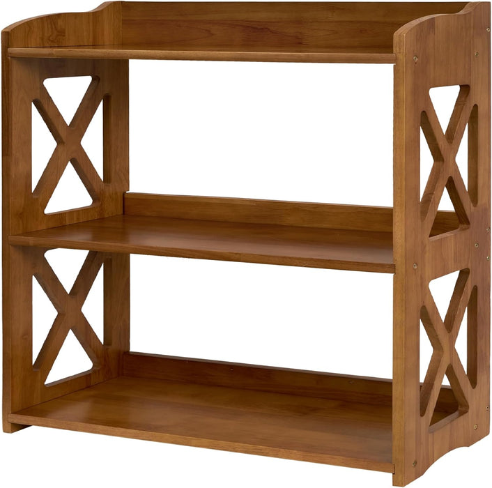 3 Tier Bookshelf, Narrow Bookshelf Wood Bookshelf Organizer, Small Bookcase Display Shelf, 3 Shelf Bookcase for Desktop, Office, Bedroom, Living Room (Brown, 3 Tier)