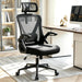Mesh Office Chair, Computer Desk Chair with Flip-Up Arm Black