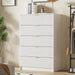 White Dresser for Bedroom, Modern Dresser with 5 Drawers and Smooth Slides, Wide Chest of Drawers with Golden Handles for Bedroom, Living Room, Closet, 15.7" D X 31.5" W X 47.2" H