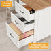 Farmhouse 68" H L Shaped Desk with Hutch,Office Table with 3 Drawers and Sliding Doors, Executive Desk with File Drawers,Workstation for Home Office & Study, Unique White.