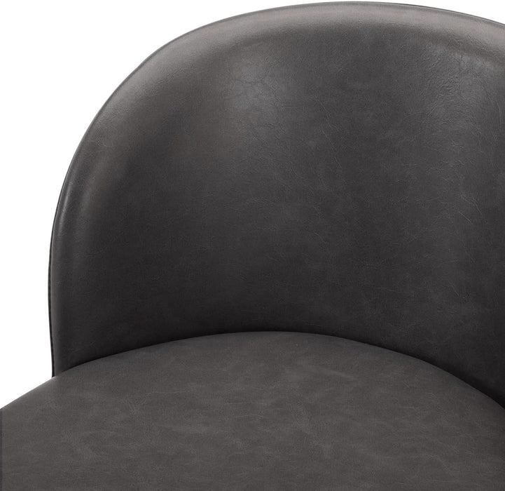 Counter Height Bar Stools Set of 3, 360° Swivel Upholstered Barstools with Backs and Metal Legs, 26" H Seat Height, Faux Leather in Grey