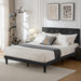 Full Size Platform Bed Frame with Velvet Headboard