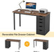 Industrial Rustic Brown FortySevenInch Computer Desk Storage
