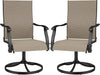 Patio Chairs Set of 2, Outdoor Swivel Chairs Set of 2,Khaki